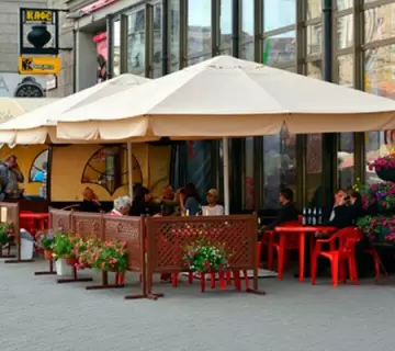 Уличный зонт для кафе 4х4м